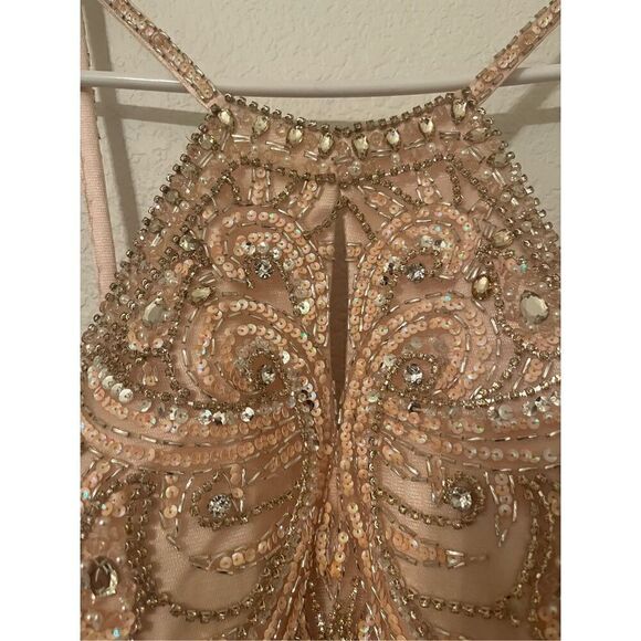 Prom Halter Blush Size 14 Ball Gown by Lucci Lu 95123 NEW - Picture 6 of 10